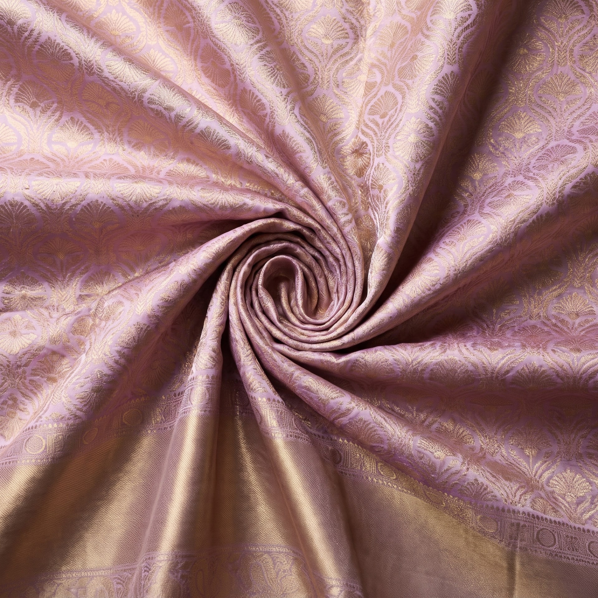 Handloom Light Lavender Silk Saree — close drape