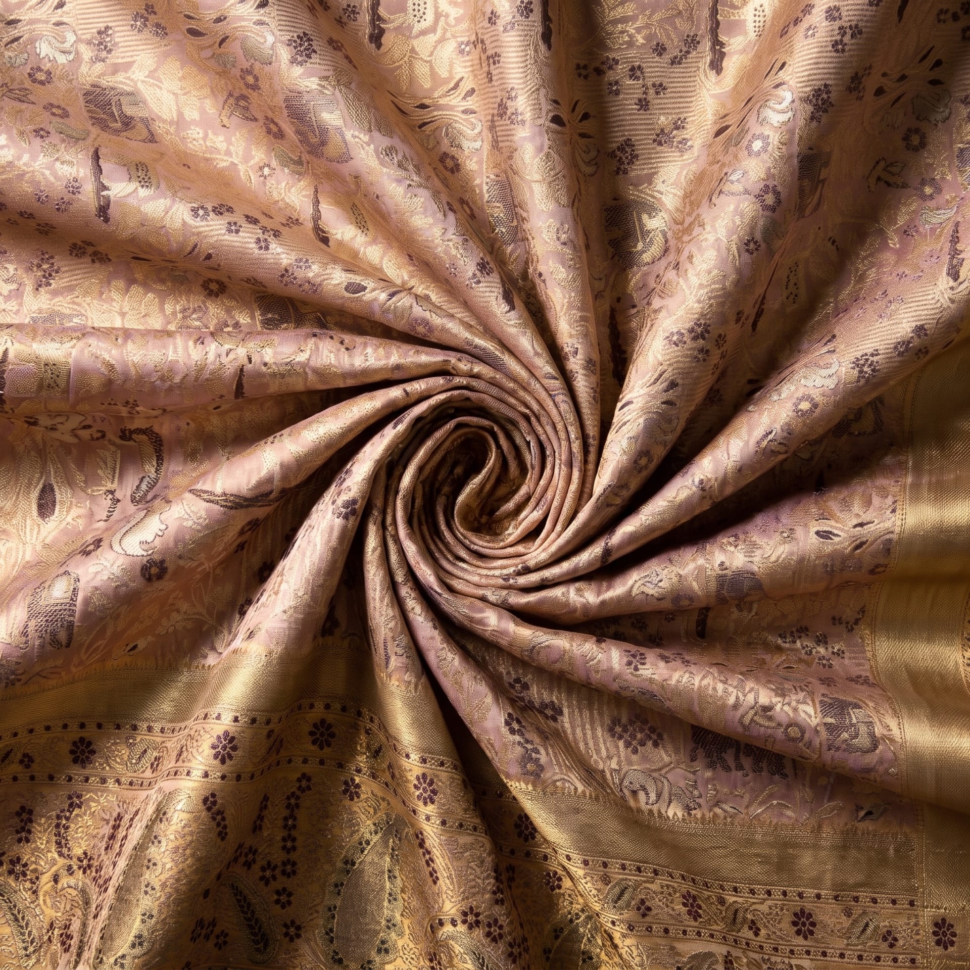 Handloom Light Lavender Silk Saree — close drape