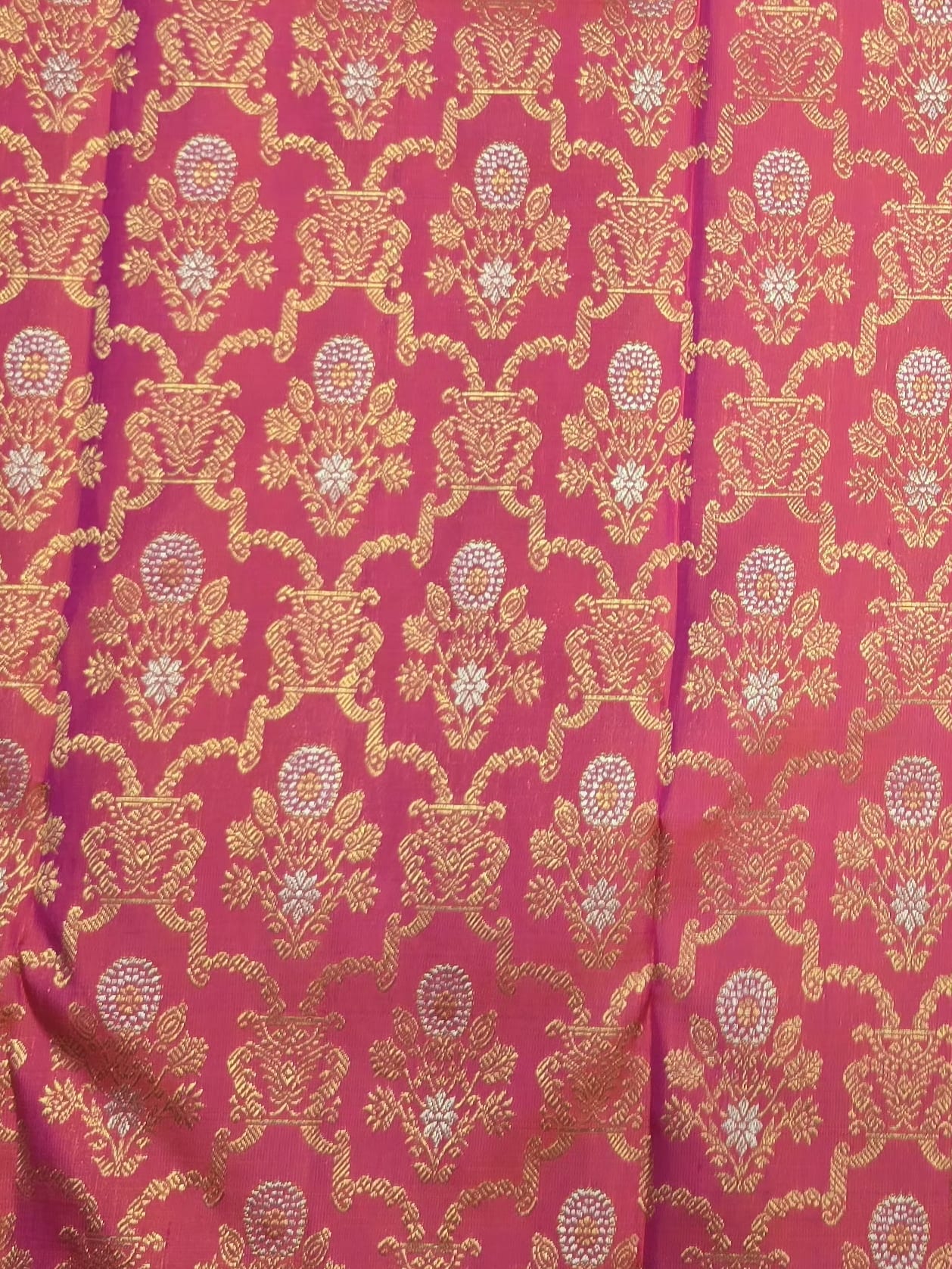 Handloom Pink Silk Saree — view 6