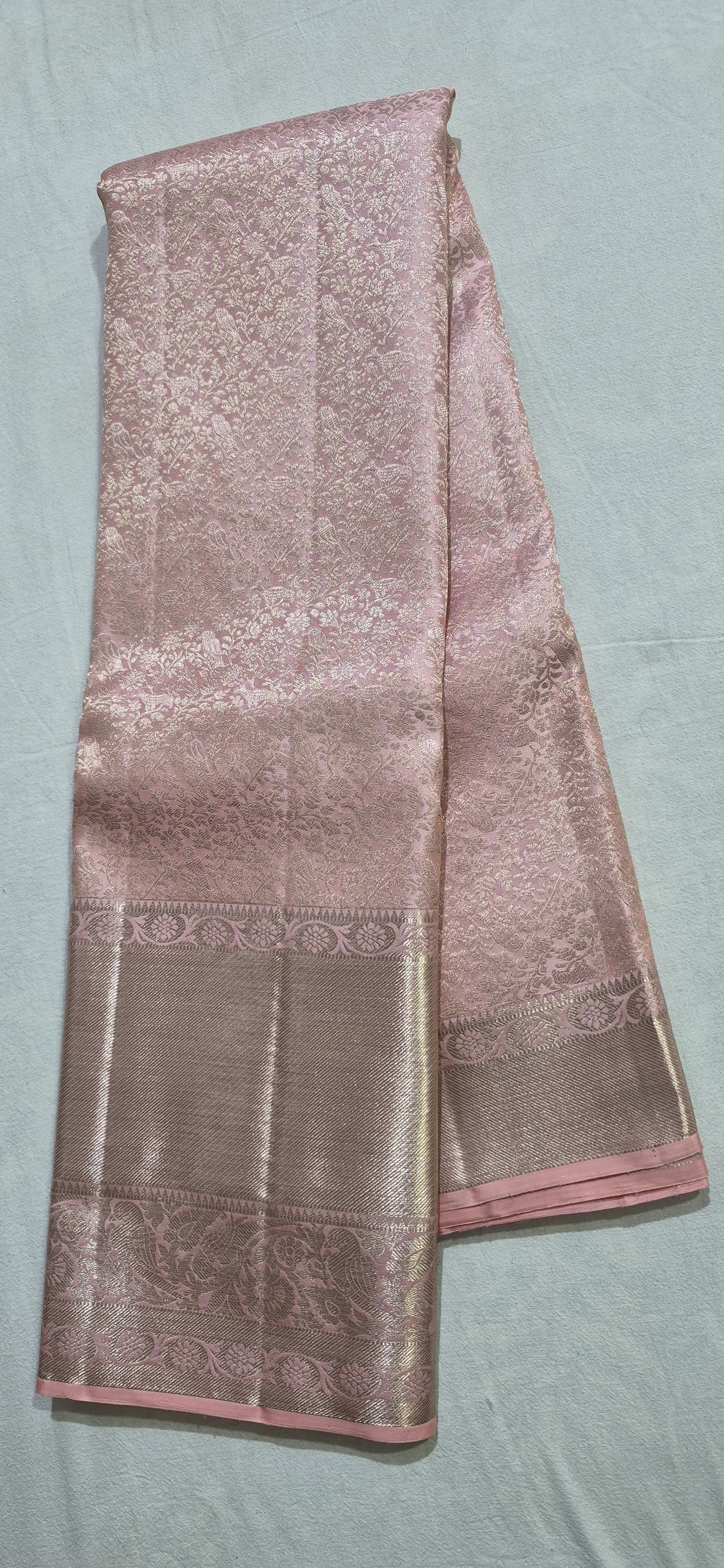 Handloom Pink Silk Saree — view 2