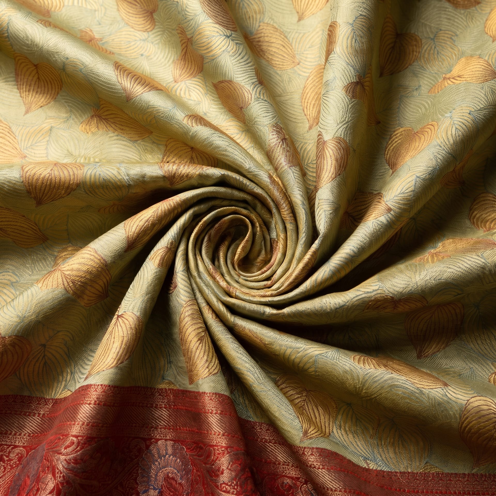 Handloom Light Green Silk Saree — close drape